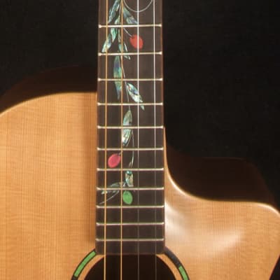Bruce Wei Spruce & Walnut ARCHTOP 4 String Tenor Guitar, MOP Inlay TG-2042 image 9