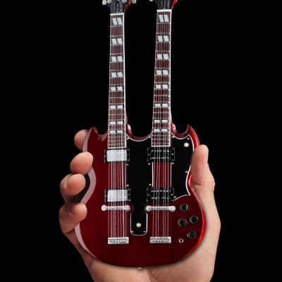 Gibson SG EDS-1275 Doubleneck Cherry Handcrafted 1:4 Scale Mini Guitar Model image 2
