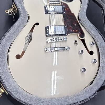 D'Angelico Premier DC Semi-Hollow Double Cutaway with Stop-Bar Tailpiece 2010s - White image 5