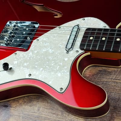 MyDream  Partcaster Custom Built - Thinline Candy Apple Red Quarter Sawn image 5