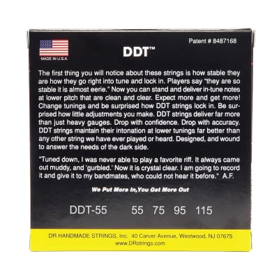 DR Strings DDT Drop Down Tuning Bass Strings: Extra Heavy 55-115 image 5