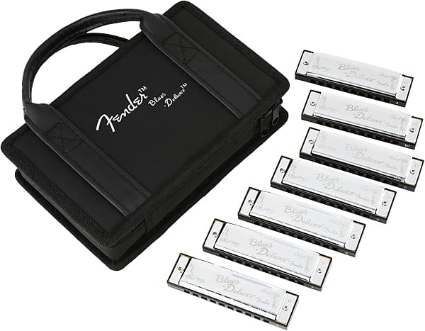 FENDER - Blues Deluxe Harmonica  Pack of 7  with Case - 0990701049 image 1