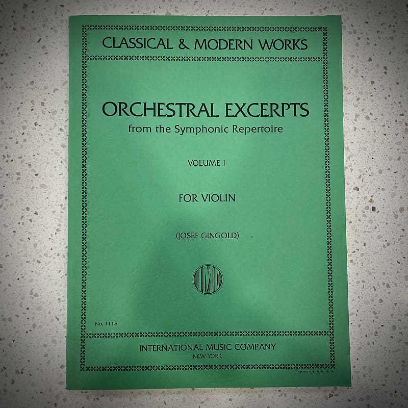 Orchestral Excerpts for the Symphonic Repertoire for Violin — Reverb
