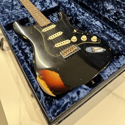 Fender Custom Shop Dual Mag II Stratocaster Relic 2020 - Black over 3-Color Sunburst image 1