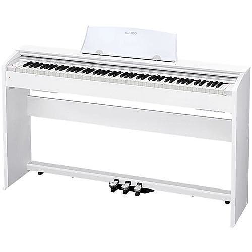 Casio PX-770WE 88-Key Digital Piano with Stand and 3-Pedal Unit, White image 1
