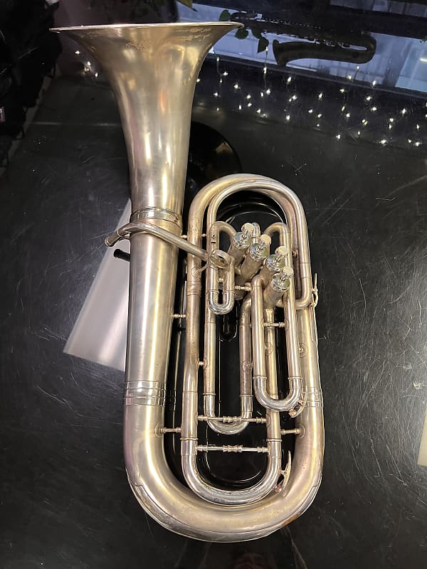 1951 C.G. Conn 22I 4-Valve "Fast/Short Action Valve" Bell-Front Silver-plated Bb Euphonium image 1
