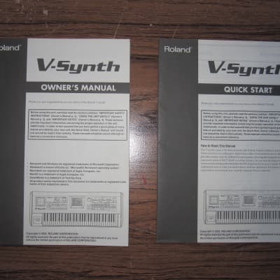 Roland V-Synth manual and quick start guide brochure instruction tutorial