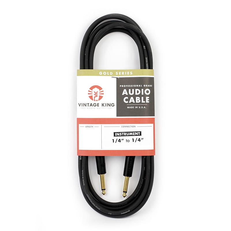 Vintage King Gold Series Instrument Cable 10' (Demo Deal) Reverb