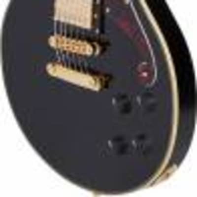 Deluxe Atlantic Solid Black 6-String RH Baritone Solidbody Electric Guitar w/ Case  DADBATLSBKGS image 10