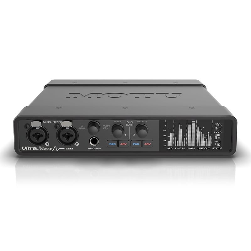 MOTU UltraLite-Mk5 18x22 USB-C Audio Interface w/ 2 Mic Preamps 