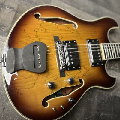 Zuwei Double cut semi hollow Tobacco Burst with gig bag!Channel your inner Phish image 3