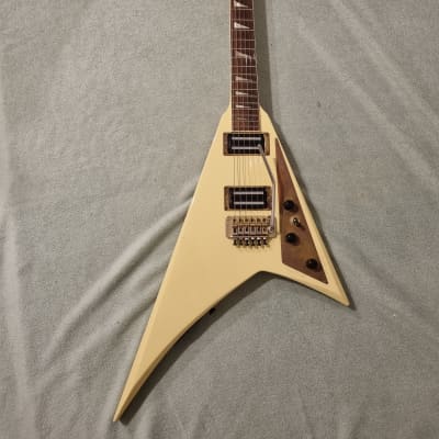 1980s Burny RFV-75 Flying V Electric Guitar Alpine White MIJ
