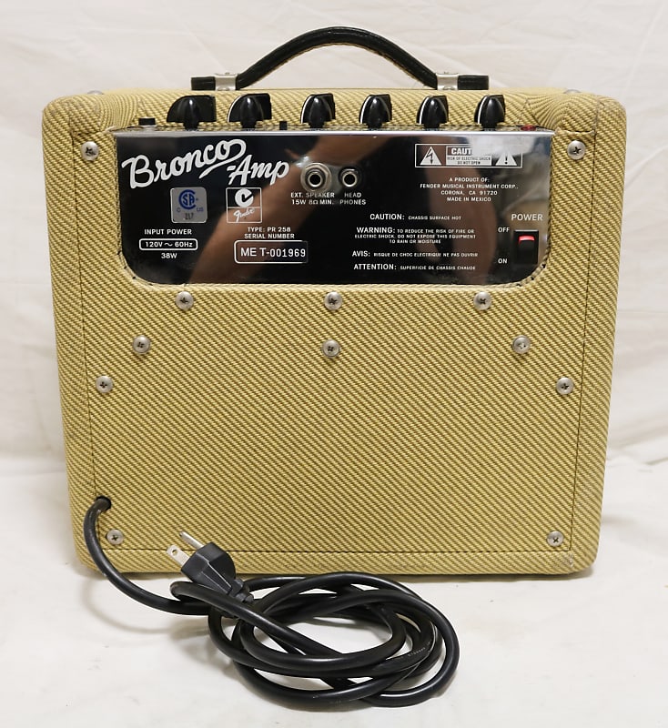 Fender Bronco PR-258 Tweed Practice Electric Guitar Combo Amp Amplifier 1x8