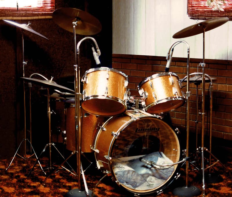 1970 LUDWIG Gold Sparkle Drum Set Complete Set in Excellent Reverb