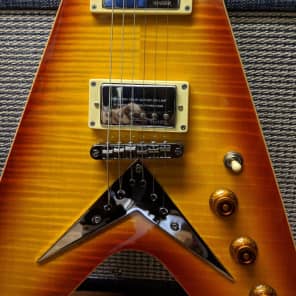 Hamer Vector 2017 Cherry Sunburst Flame Top Flying V Electric | Reverb