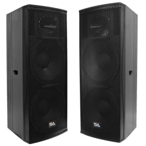 Seismic Audio Magma-215-PW-PAIR Active 2x15" Full-Range 2-Way 1000w Powered Speakers (Pair)