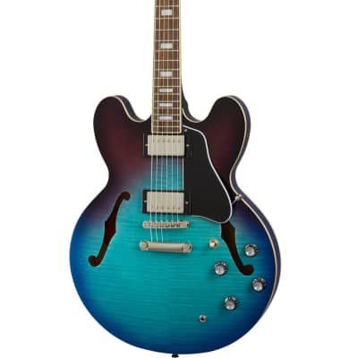Epiphone ES-335 Figured Semi-Hollow Body Electric Guitar (Blueberry Burst) image 1
