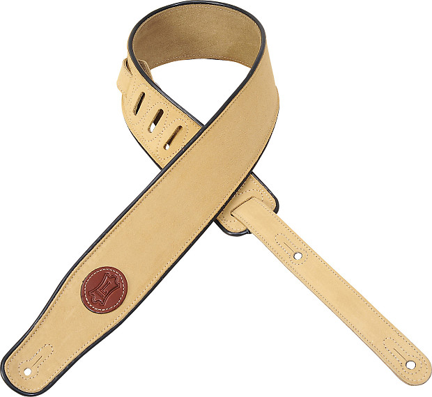 Levy's MSS3-TAN Hand Brushed Suede 2.5" Guitar Strap w/ Piping image 1