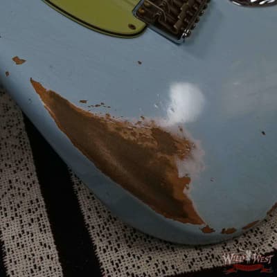 Fender Custom Shop 1962 Stratocaster Hand-Wound Pickups AAA Dark Rosewood Slab Board Relic Sonic Blue image 9