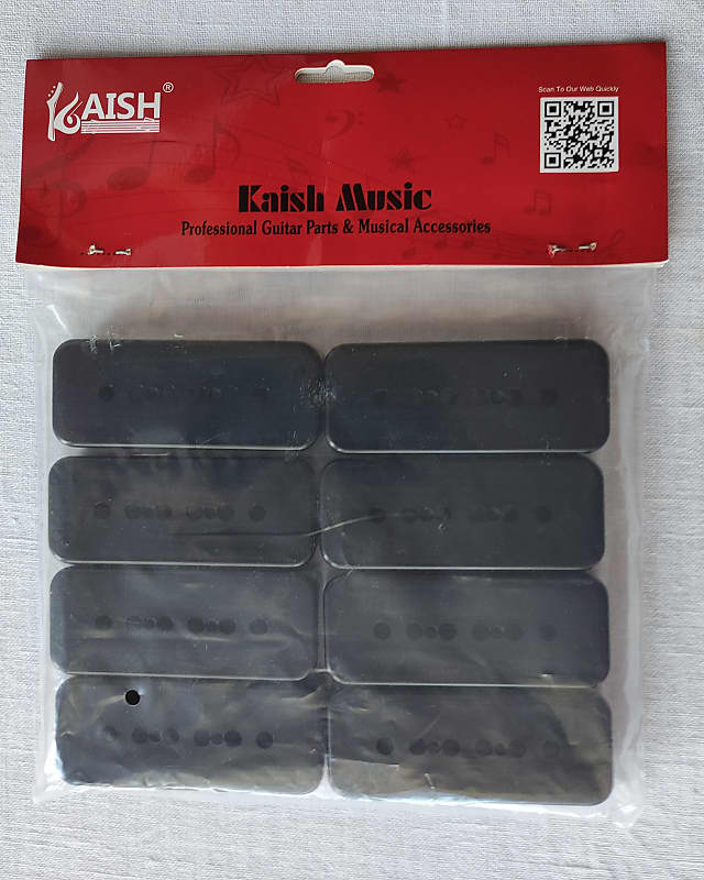 Set of eight P90 soapbar pickup black plastic covers fits Reverb