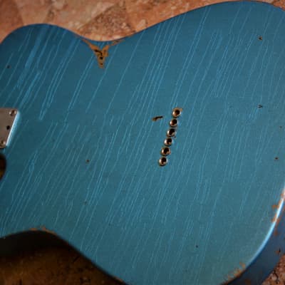 American Fender Custom Telecaster  Standard Relic Blue Sparkle image 23