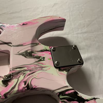 Unbranded Jem Style Electric Guitar Body OSNJ HSH 2020s - Pink Swirl image 13