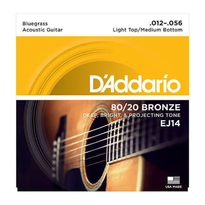 D'Addario EJ14 80/20 Bronze Acoustic Guitar Strings gauges 12-56 image 1