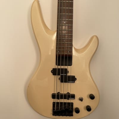 Samick Artist Series 5 String Bass 2009 - White for sale