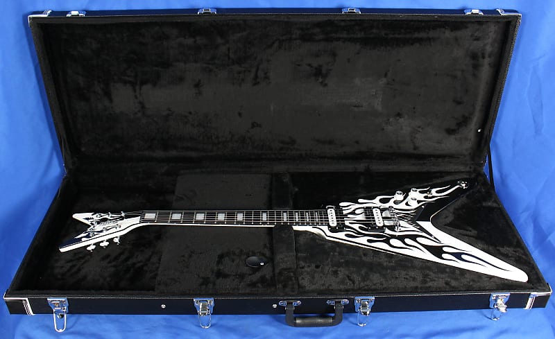 Dean Michael Schenker MS Custom Flames Flying V Guitar w/ OHSC