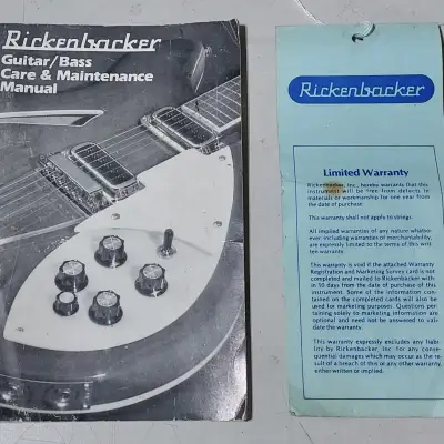 Original 1983 Rickenbacker Guitar & Bass Manual And Warrantee Hang Tag image 1