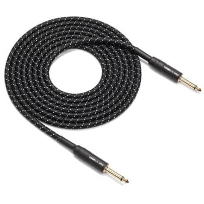 Samson Tourtek Pro 25' Woven Fabric Instrument Cable, Straight-Straight Connector, 20 AWG, Gold Plug image 1