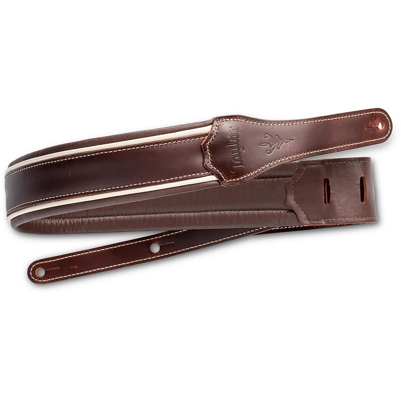 Taylor Century 2.5" Leather Guitar Strap, Cordovan/Cream/Cordovan image 1