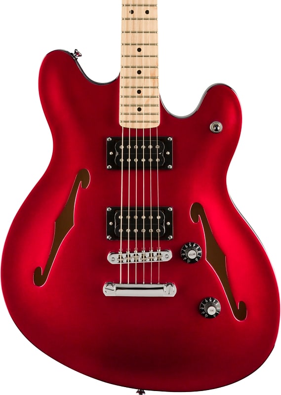 Squier Affinity Starcaster Semi-Hollow Guitar, Maple FB, Candy Apple Red image 1