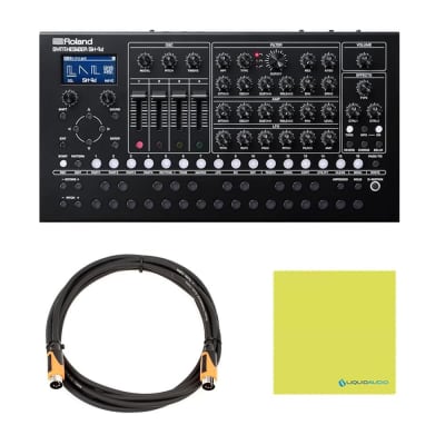 Mint Roland SH-4D Desktop Synthesizer Bundle w/Roland RMIDI-B10 Black Series MIDI Cable and Liquid Audio Polishing Cloth