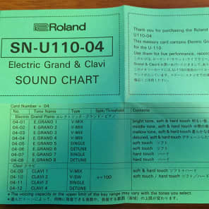 Roland U-110 SN-U110-04 Electric Grand & Clavi Sound Card image 4