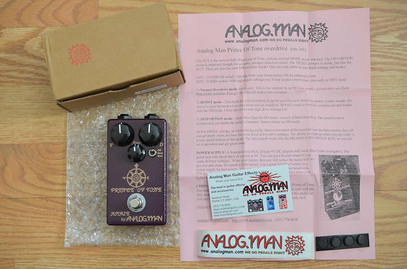 Analogman Prince Of Tone w/ Box & Swag 2017 Purple | Reverb Canada