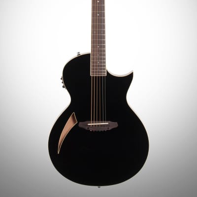 ESP LTD TL-6 Thinline 6 Acoustic-Electric Guitar, Black image 2
