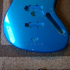 MJT Warmoth Fender Dinky Jazz Bass Relic Body Alder Lake Placid Blue image 4