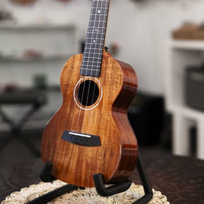 ENYA KUC KADS All Solid Acacia Concert Size Ukulele Acoustic Electric Double B1U Pickup image 2