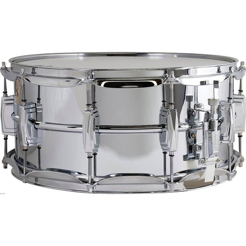 Ludwig LB402B Supraphonic Smooth Chrome Plated Brass Snare Drum,  6.5" X 14" image 1