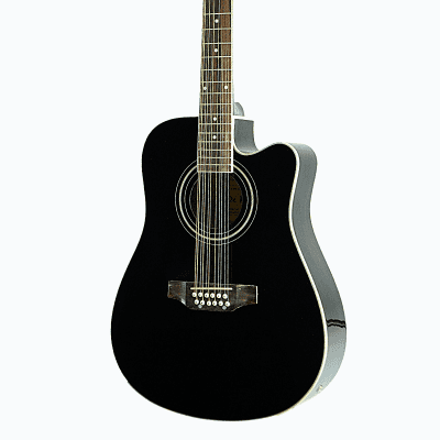 De Rosa GACE41-AW12-BK Spruce Top Mahogany Neck 12-String Acoustic-Electric Guitar w/Gig Bag & Picks image 3