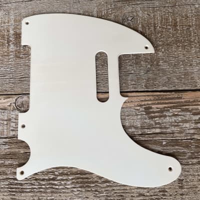 Aftermarket Single-Ply White Telecaster Pickguard 5-hole Relic Aged 2020s - Aged White for sale