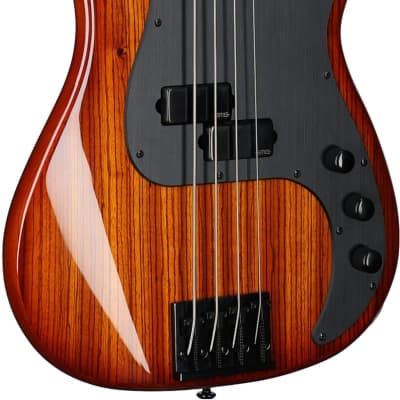 Schecter P-4 Exotic Electric Bass, Faded Vintage Sunburst image 8