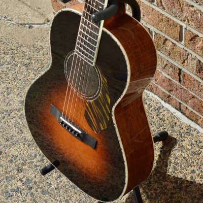 Fender PS-220E Parlor, Ovangkol Fingerboard, 3-Color Vintage Sunburst image 5