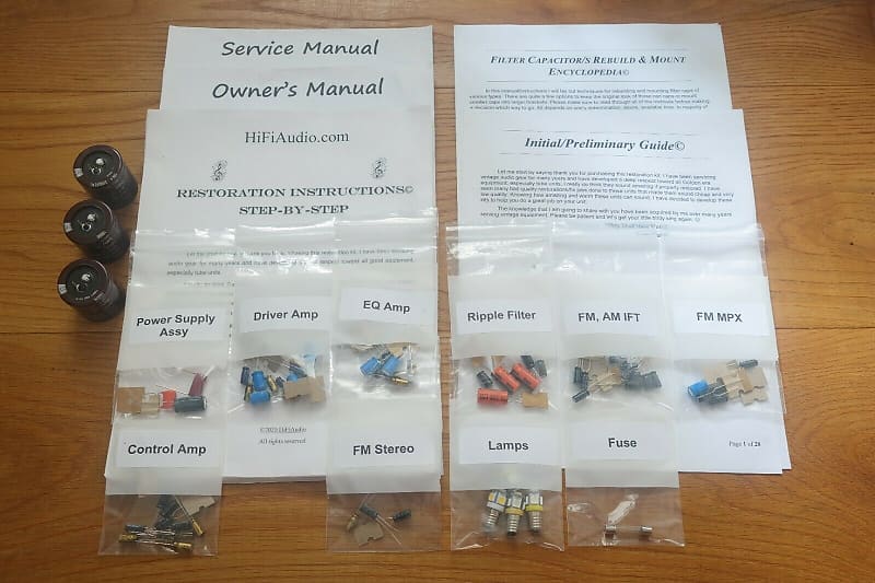 Sansui 2000 restoration kit filter capacitor repair rebuild fix  			