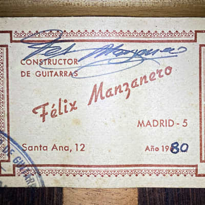 Felix Manzanero 1980 Classical Guitar Spruce/CSA Rosewood image 11