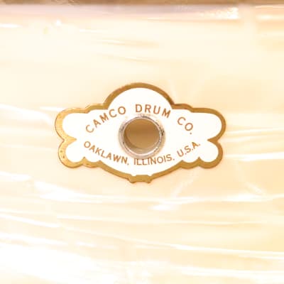 Camco 5x14 Tuxedo Snare Vintage 1960's White Marine Pearl image 2