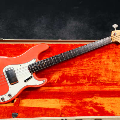 1964 Fender Precision Bass - Fiesta Red - OHSC image 2