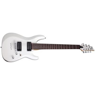 Schecter Guitars 438 C-7 Deluxe 7-String Guitar, Rosewood Fretboard, Satin White image 8