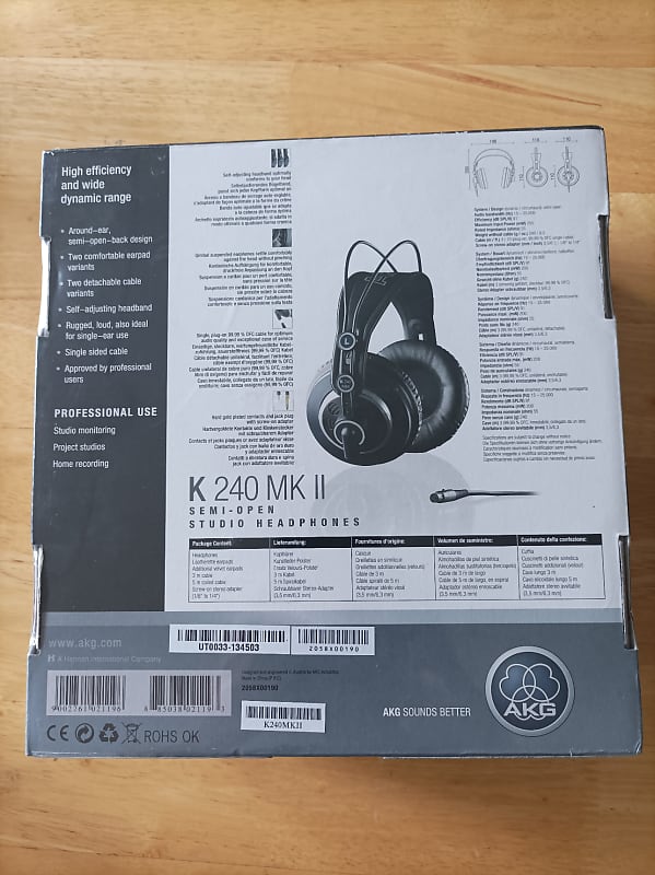 AKG K240 MKII Studio Headphones Audiophile Sound K 240 MK II+Mackie  Microphone